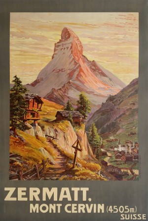 Suisse Zermatt Mont Cervin travel poster